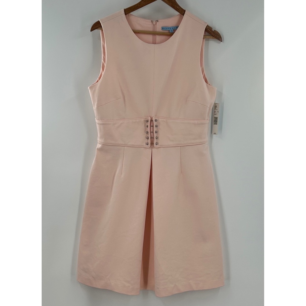 Antonio Melani Aidy Dress Pearl Pink Fit Flare Corset Waist Sleeveless 10 NEW